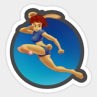 Bunny girl fly kick. Sticker